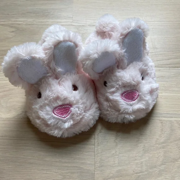 Baby Girls’ Laura Ashley Pink Bunny Slippers (Size 5-6)