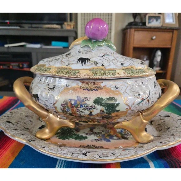 Beautiful Chinese Dynasty Soup Tureen Porcelain Excellent‎ Condition