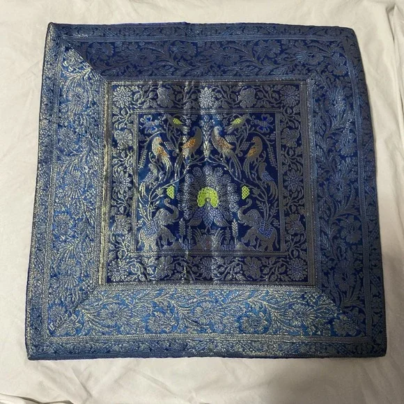 Brocade Style Peacock -elephant-birds-Pillow Covers For Home Decor 16 X 16