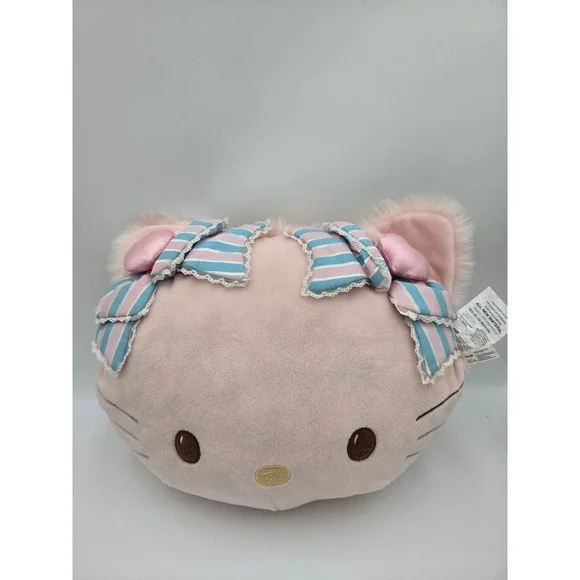 Sanrio Hello Kitty Charmmy Kitty Reversible Plush Pillow Pink White Striped Bows