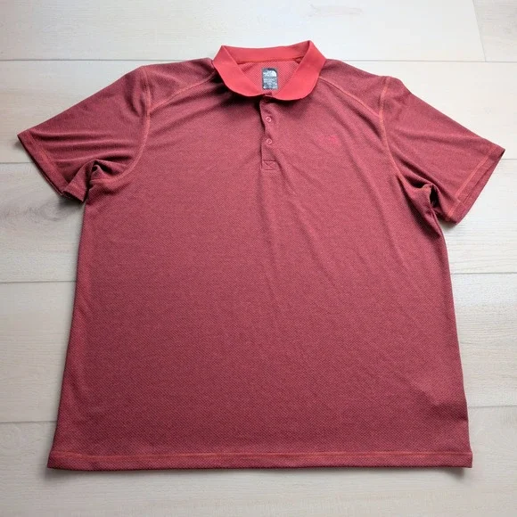 The North Face Horizon Flashdry Polo Shirt Mens XXL Red Short Sleeve Hiking