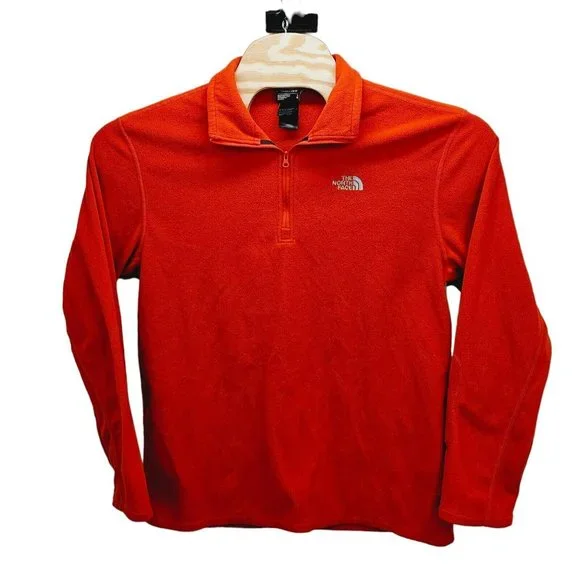 The North Face Fleece Lightweight 1/4 Zip Orange‎ Pullover Jacket Men's Large