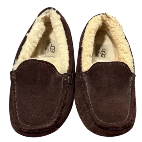 UGG Kids Chocolate Suede Slippers