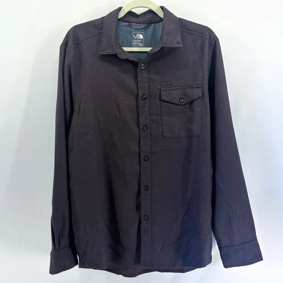 The North Face Men’s Burgundy Thermocore Flannel Button Down Shirt Medium