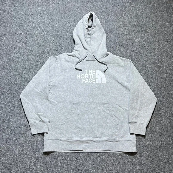 The North Face Hoodie XL Gray Pullover Logo Graphic Fleece Sweatshirt Mens