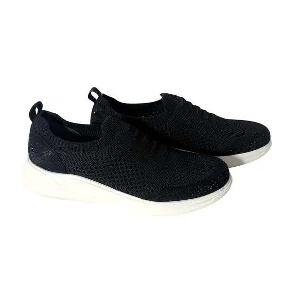 LifeStride x Bzees Black Rhinestone Slip-On Sneakers