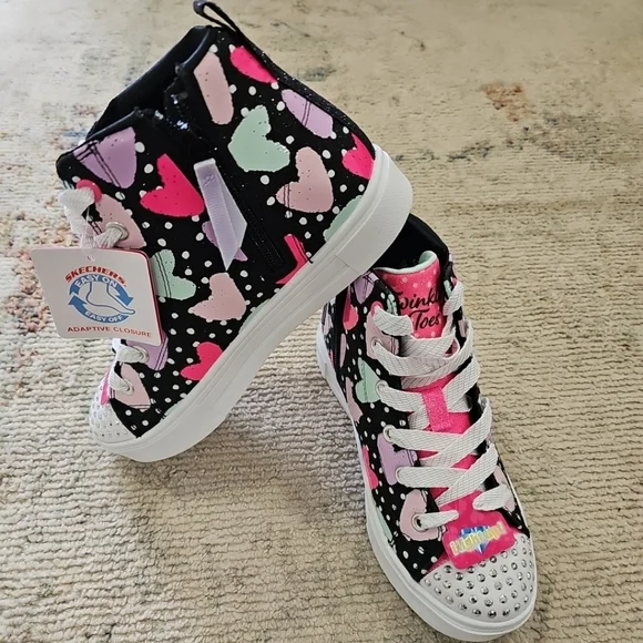 Skechers Twinkle Toes High Top light up shoes‎ Girl's Shoes Size 2