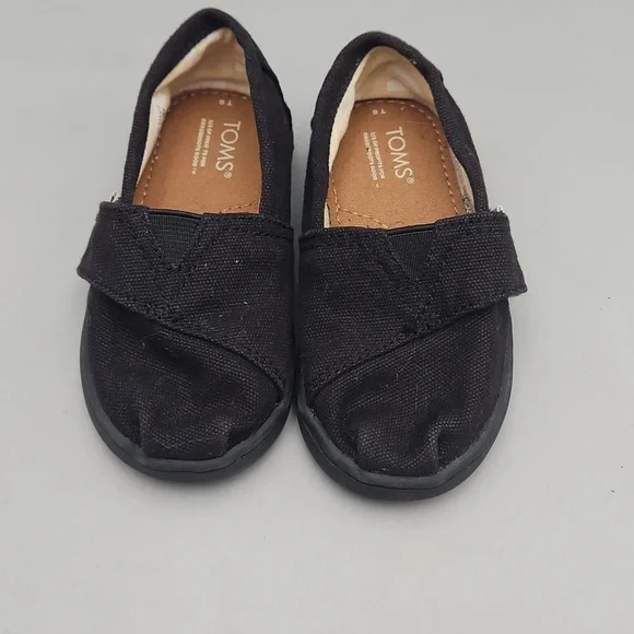 Toms Tiny Alpargata Canvas Black Size 6 Baby Shoes