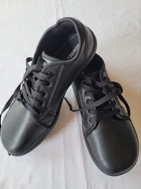 Women's/Unisex Black Slip-On Lace-Up Comfort Sneakers 42