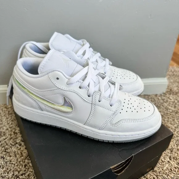 Air Jordan 1 Low Glitter Swoosh Sneakers