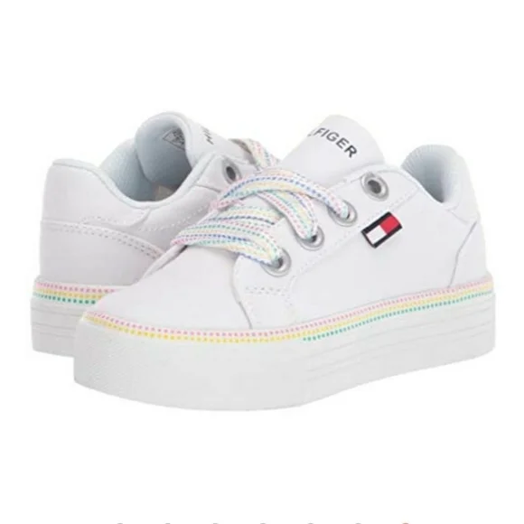 Tommy Hilfiger Kids Pina Platform Size 2 Color White New