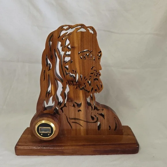Jesus Clock Laser Cut Out‎ Wood 8.75 Tall