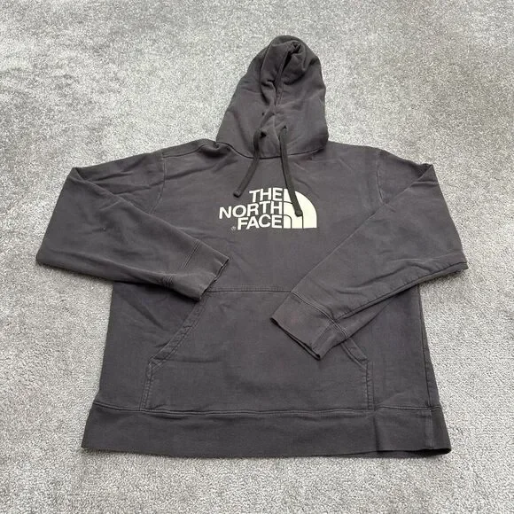 The North Face Hoodie Sweatshirt Mens Large Gray Graphic Fleece Pullover Outdoor