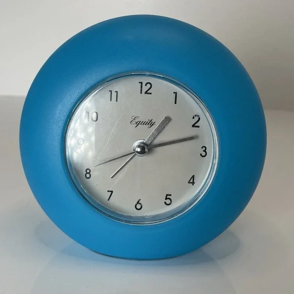 Quartz Table Clock‎ - Frost Blue Alarm Clock Mcm Look Tested