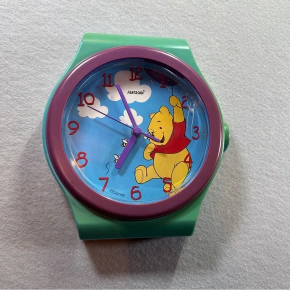 Disney Fantasma Winnie‎ the Pooh Watch Wall Clock Vintage 90s Battery