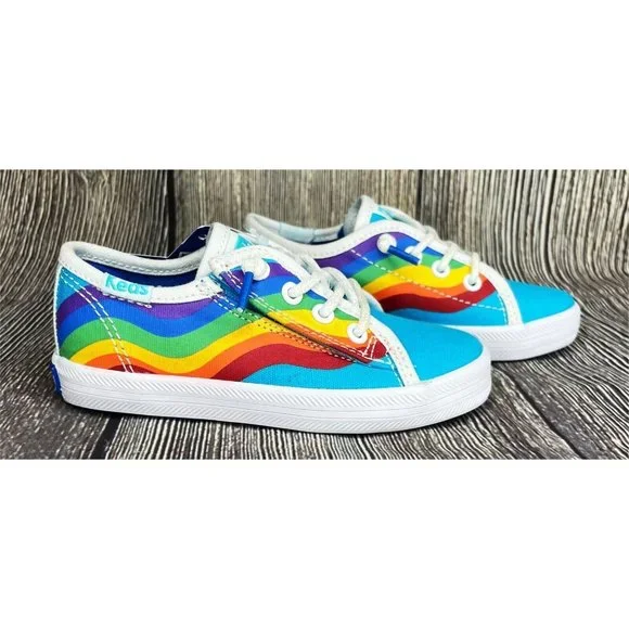 NEW Keds Girls Kids Toddler Rainbow Pride B The Change Faux Tie Shoes Size 6.5 M