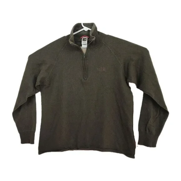 The North Face men's pullover‎ sweatshirt, L, 1/4 zip, long sleeves, olive green