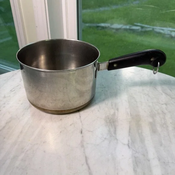 Revere Ware 2 QT Copper Bottom Stainless Steel Sauce Pan Pot NO LID 1801 USA Vtg