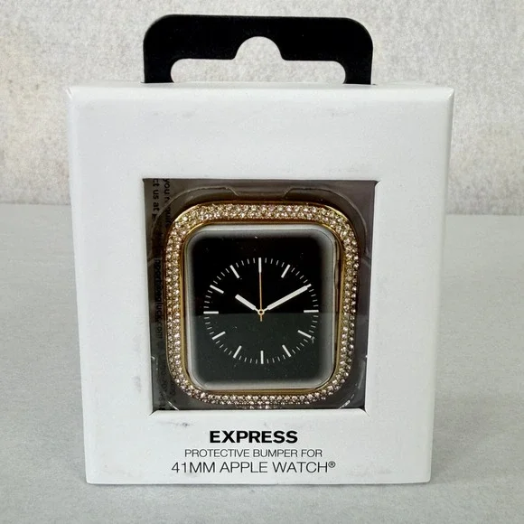 Express Apple Watch Bumper Women 41mm‎ Gold Crystal Rhinestone Protective Case