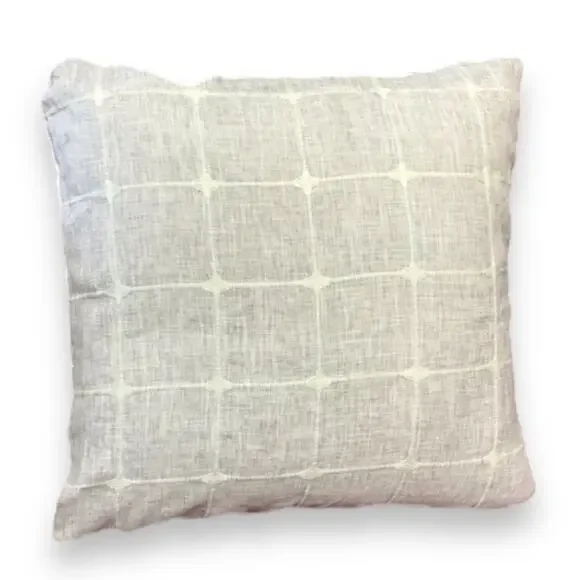 Linen & embroidered design accent pillow cover only, 20