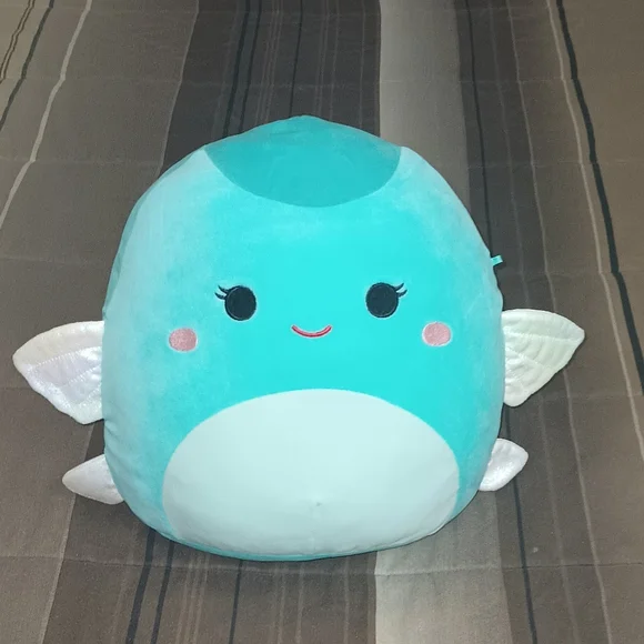 Squishmallows‎ Teal Bette The Flying Fish Pillow 11