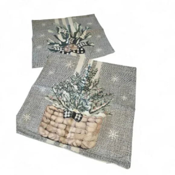Winter Christmas Throw Pillow Covers Tree Pinecone Snow 18