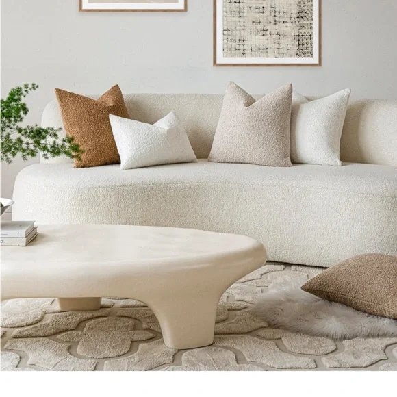 BOUCLE Tan Accent Pillows