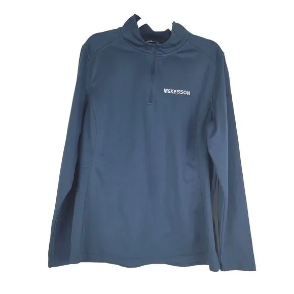 The North Face Mens Blue Quarter Zip Pullover Sweatshirt 