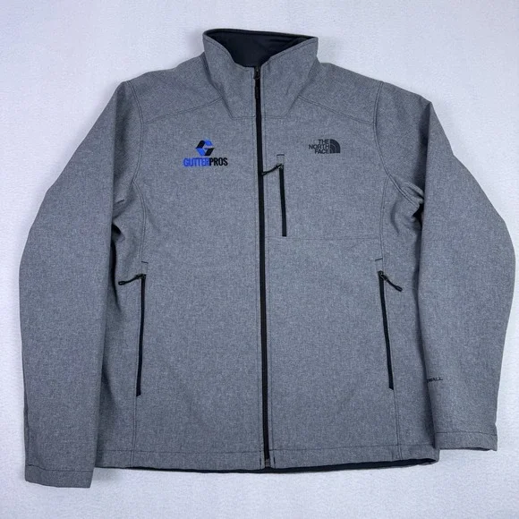 The North Face Mens L Gray Apex Bionic Windwall Softshell Jacket Gutter Pros‎