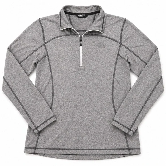 The North Face‎ Mens M/M Quarter Zip Pullover Sweatshirt Gray Polyester