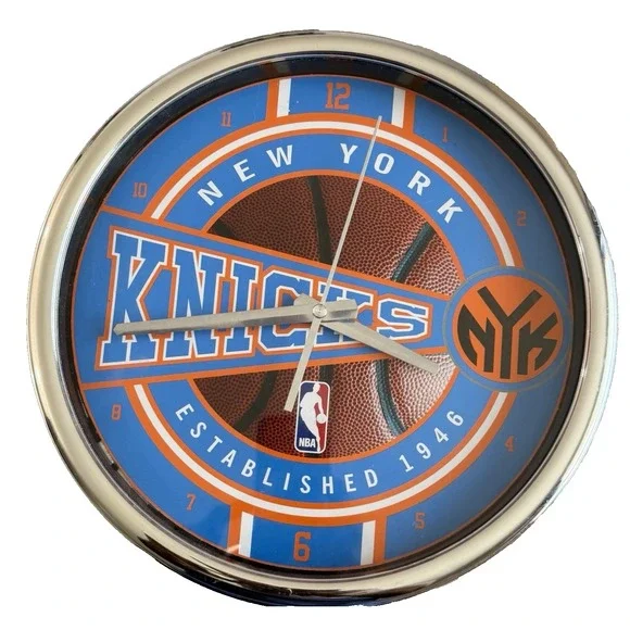 New York Knicks Clock Orange Blue Skies Basketball NBA Champs Wall Clock Desktop