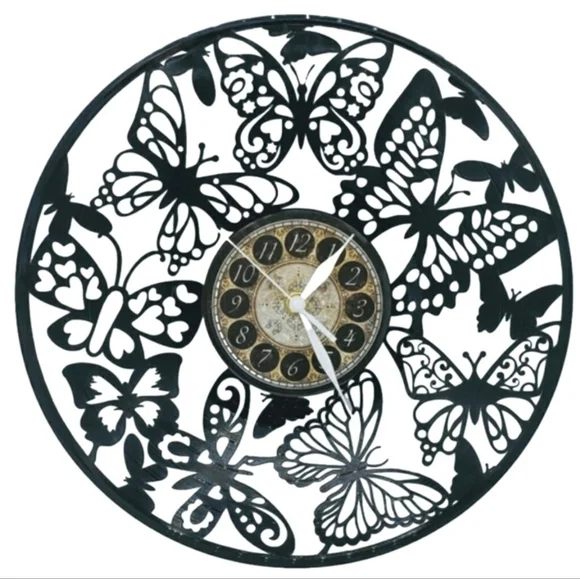 BUTTERFLIES 🦋 vinyl record clock
