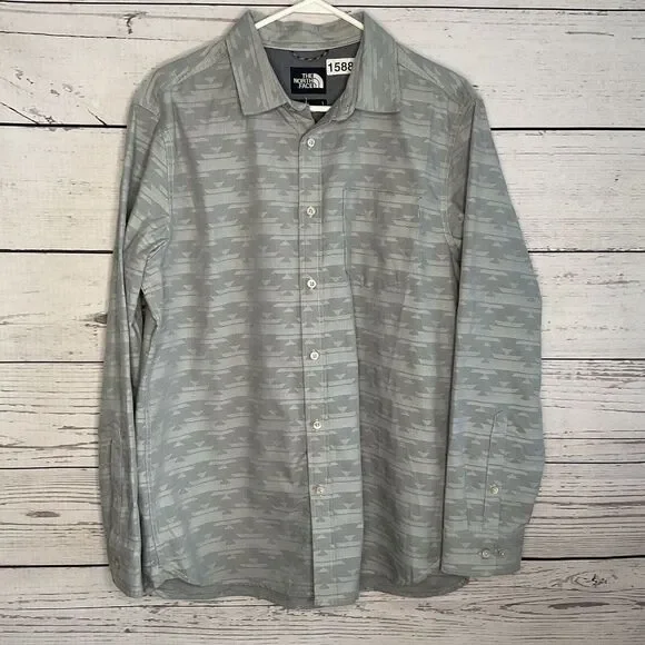 VTG The North Face Mens Aztec Tribal Southwestern Button Up Long Sleeve Shirt‎ L