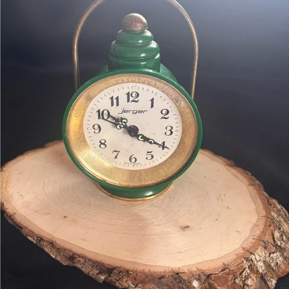 RARE Jerger Green and Gold Vintage Clock Circa 1940’s