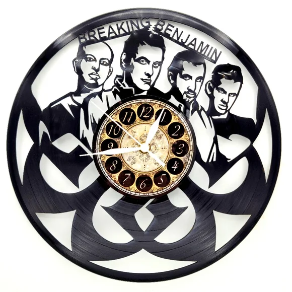 BREAKING BENJAMIN vinyl record clock | wall art decor gift for office, mancave