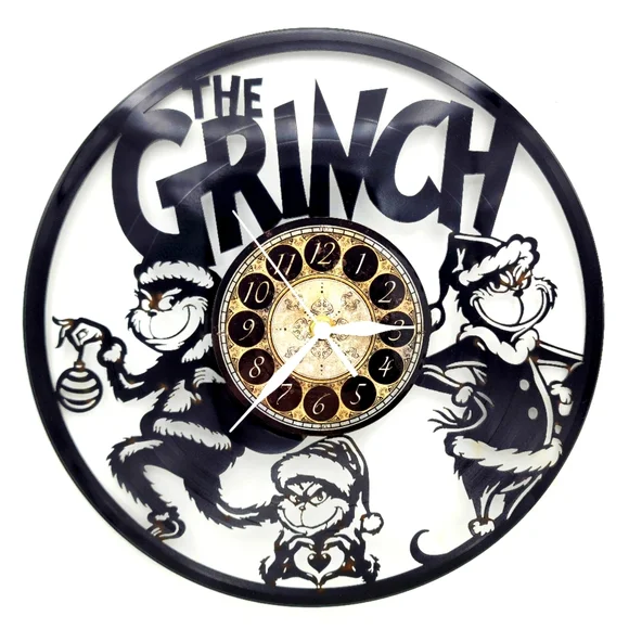 THE GRINCH vinyl record clock