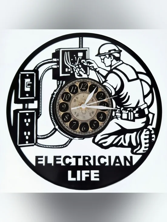 ELECTRICIAN LIFE vinyl record clock gift Idea