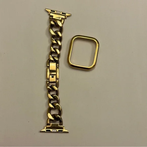 Nina‎ Ricci Stainless Steel Apple Watch Band, Chain And Protective Case