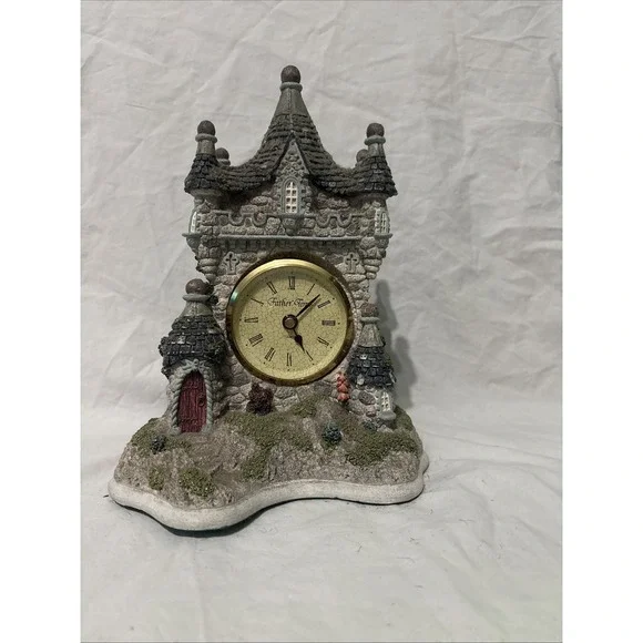 Collectible Vtg Father Time Castle Clock Hand Made Hand Painted John Herbert