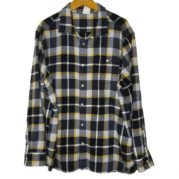 The North Face Flannel Shirt XXL Black/yellow Heavyweight‎