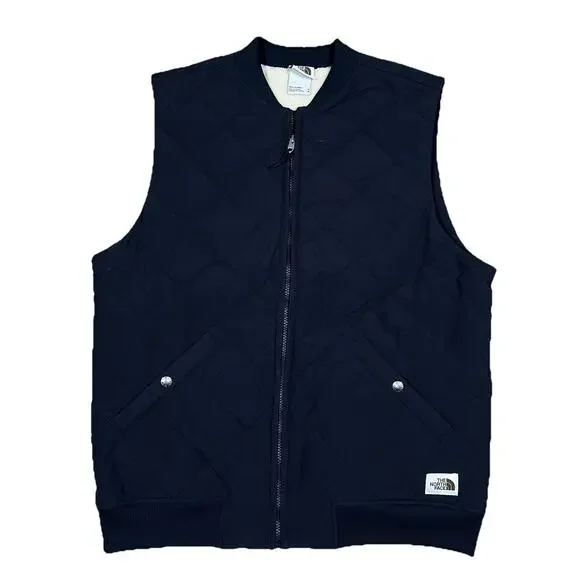 The North Face Cuchillo Vest Quilted Navy Blue Sherpa Lined Mens Medium Gorpcore
