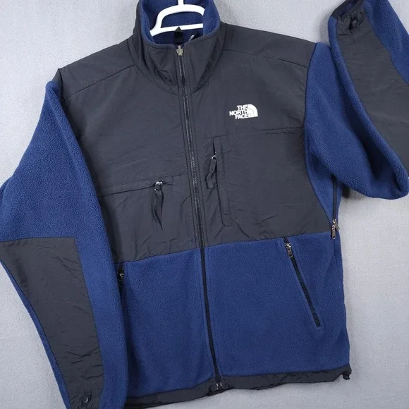 The North Face Denali Polartec Fleece Jacket Mens Medium Blue Black Zip Coat