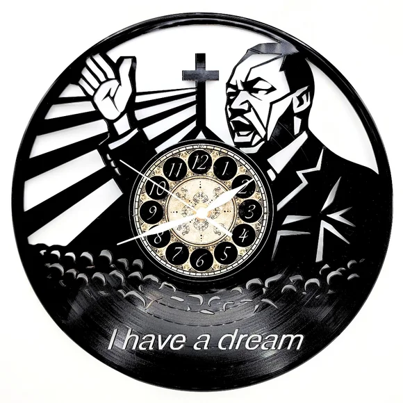 Dr. MARTIN LUTHER KING JR. vinyl record clock