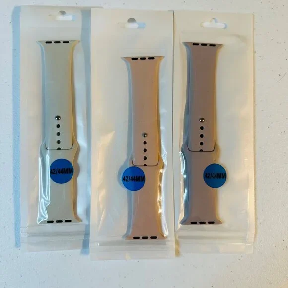 Set of 3 Smartwatch Wristbands 42/44mm M/L Silicone Replacement Straps