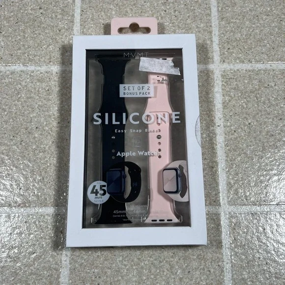 Mvmt Silicone Apple‎ Watch Wrist Band 2 Pack Black Pink