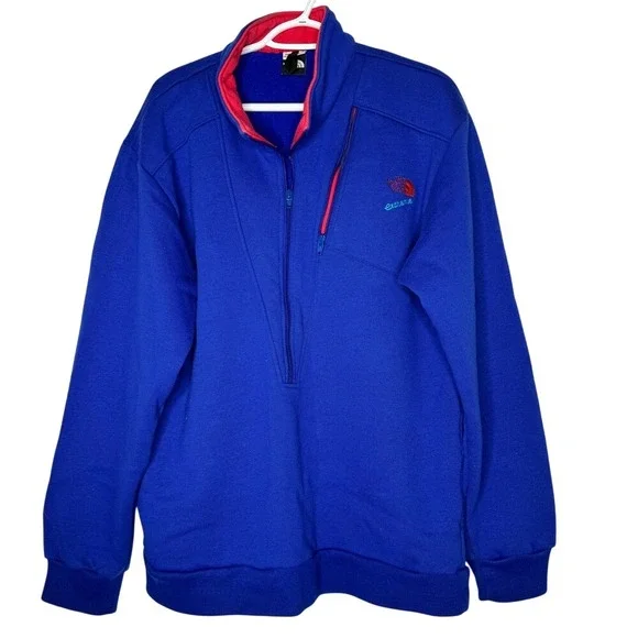 Vintage‎ The Northface Mens Extreme 1/4 Zip Pullover Sz L Thick Ski Snowboarding