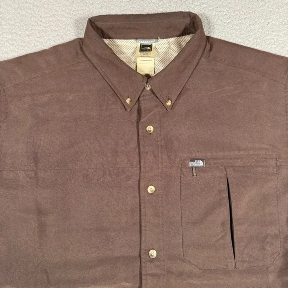 The North Face Shirt Mens XL Brown Casual Outdoor Preppy Hiking Modal Blend Logo
