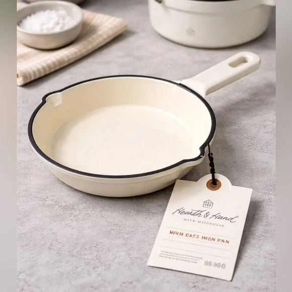 Hearth & Hand Magnolia Mini Cast Iron Skillet 6.5” Cream NWT