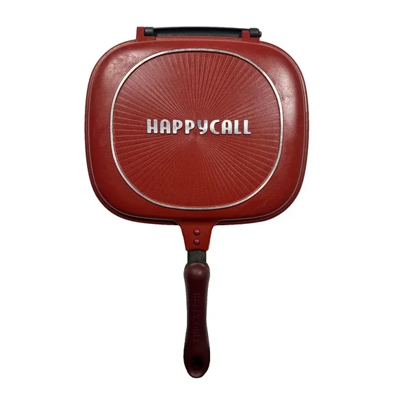 Happy Call Double Sided RED Frying Pan Griddle Camping