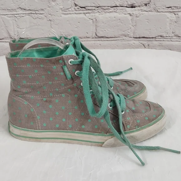 Vans girls grey polkadot hi-tops